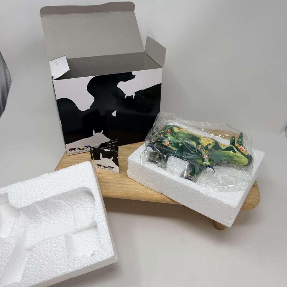 Cow Parade Corn On The Cow #7335 Westland 2004 With Box & Tag Ceramic Figurine